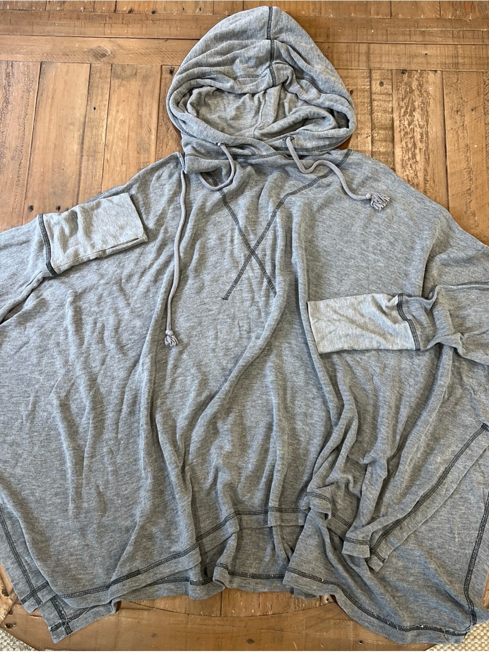 Free People Movement Swingin' It Pullover Poncho Hoodie Sweatshirt Small Gray - Picture 3 of 10